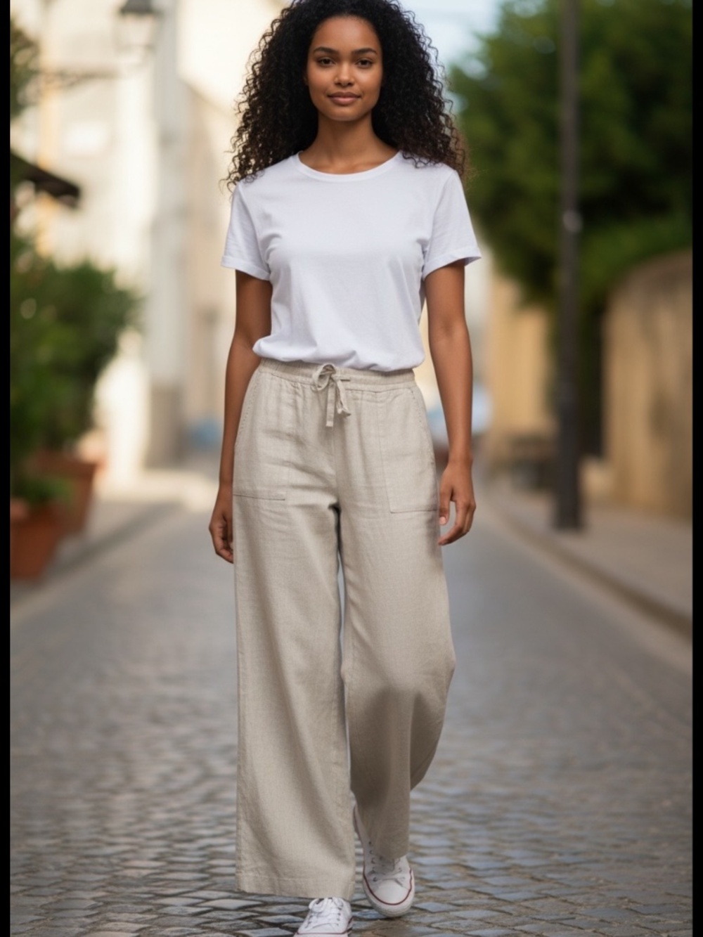 Liz Claiborne Linen Cotton BlendPull On Relaxed Pant Sz L
